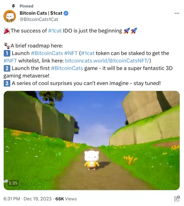 IDO超募1亿美元、开盘价格翻10倍，比特币链游Bitcoin Cats为什么火？ image 1