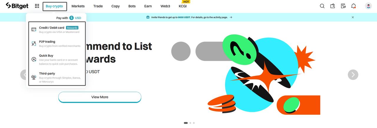 How to Buy Cryptocurrency on Bitget image 0