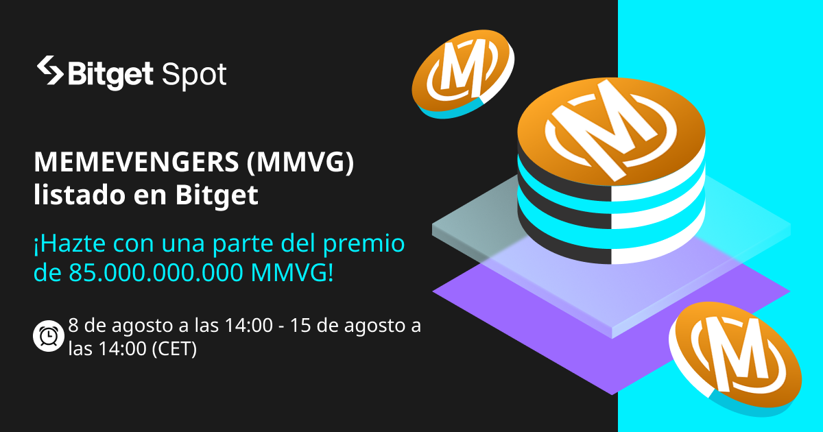 MEMEVENGERS (MMVG) listado en Bitget. ¡Ven y hazte con una parte de 85.000.000.000 MMVG! image 0