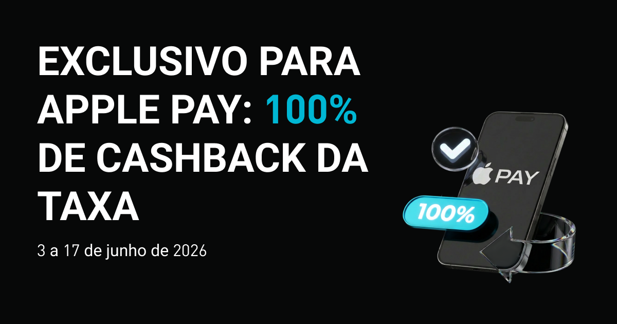 Exclusivo para Apple Pay: 100% de cashback da taxa