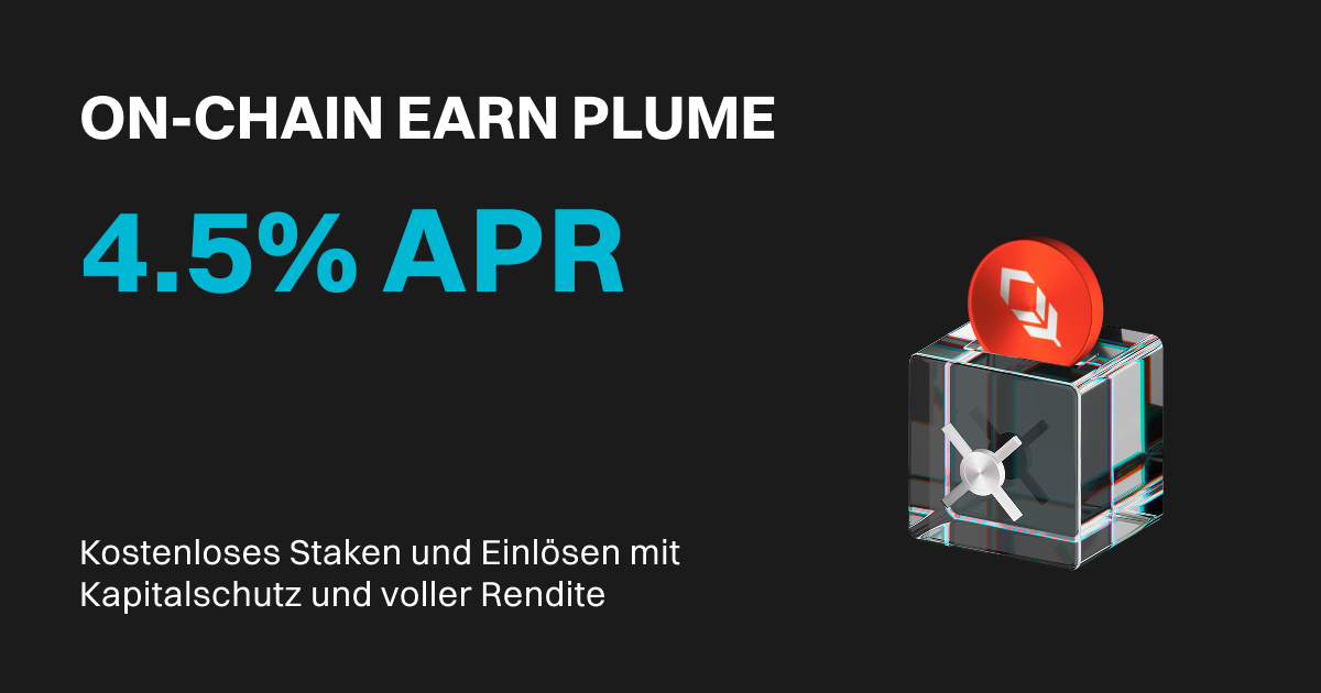 Bitget startet PLUME On-Chain Earn mit 4.5% APR image 0