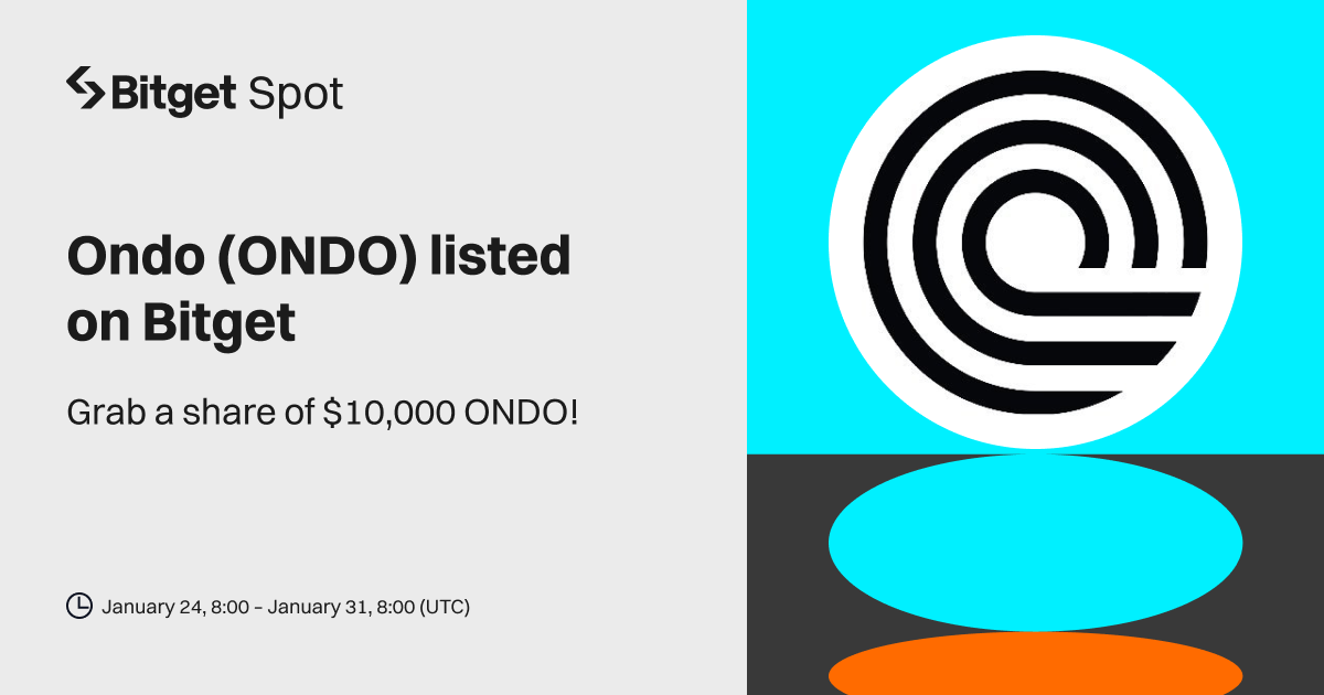 Ondo (ONDO) will be listed on Bitget. Come and grab a share of $10,000 worth of ONDO! image 0