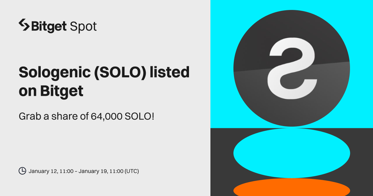 Sologenic (SOLO) will be listed on Bitget. Come and grab a share of 64,000 SOLO! image 0