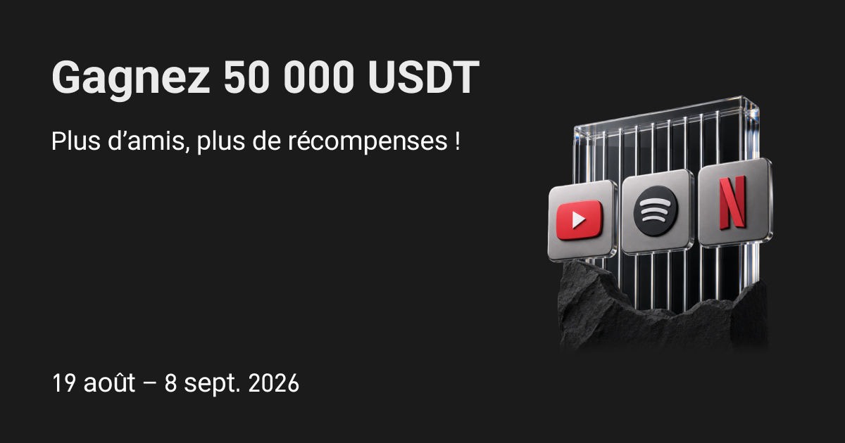 50 000 USDT à saisir : plus d'amis, plus de récompenses !