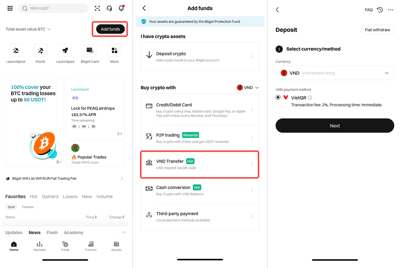 How to Deposit VND on Bitget? - Mobile APP Guide image 0