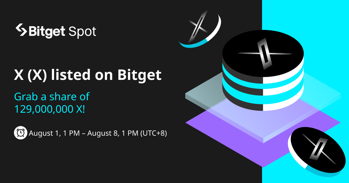 X (X) listed on Bitget. Come and grab a share of 129,000,000 X ! image 0