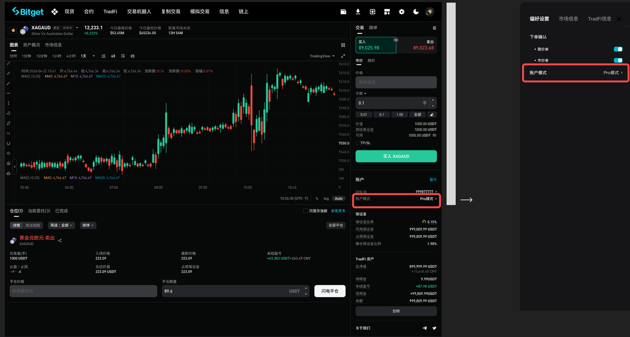 Bitget CFD 三大帳戶模式及操作指南