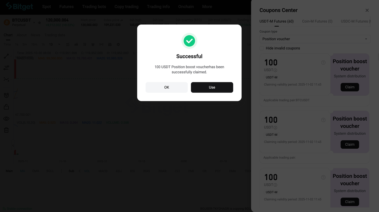 قسائم العقود الآجلة من Bitget - الدليل الكامل لاستخدام قسائم صفقات العقود الآجلة