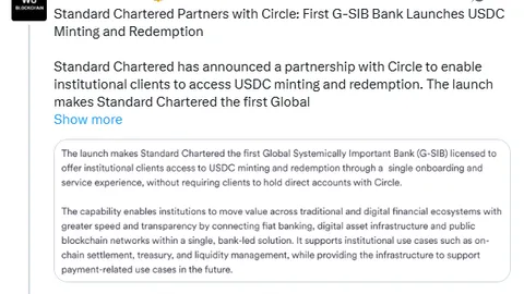 شركة «سيركل» تتعاون مع «ستاندرد تشارترد» لتوسيع نطاق اعتماد عملة «USDC»، هل سيصل سعر سهم «CRCL» إلى 70 دولارًا؟