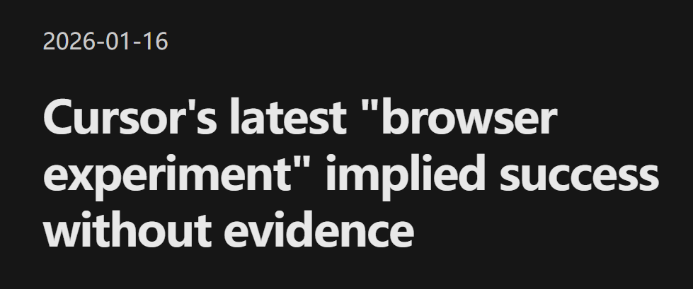 Cursor一夜翻车，AI 300万代码写浏览器被打假！全网群嘲「AI泔水」 image 4