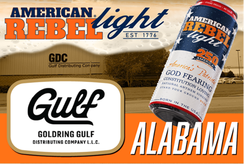SWEET HOME ALABAMA: American Rebel (NASDAQ: AREB) Signs Powerhouse Partnership for American Rebel Light Beer with Industry Titan Gulf Distributing, Securing Statewide Saturation for