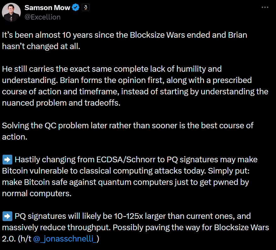 Bitcoin có nên vội vàng chuyển đổi sang mật mã hậu lượng tử trước năm 2029?