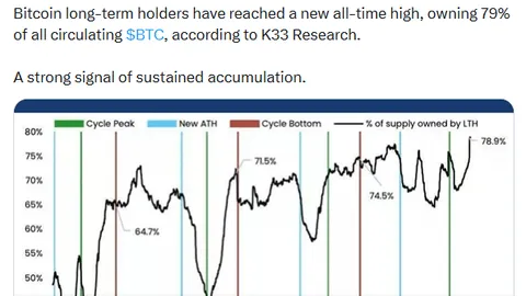 حاملو البيتكوين على المدى الطويل يسيطرون على 79% من المعروض، فهل اقتربت قصة انتعاش سعر البيتكوين؟