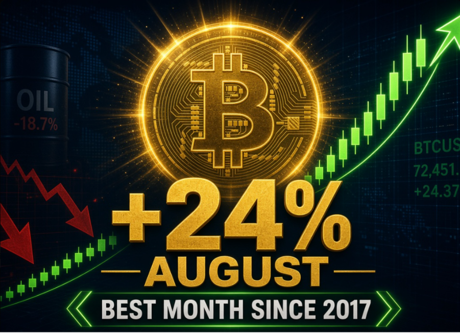 BTC 8月狂涨24%+,油价破90美元之际,比特币为何展现出超强韧性? image 0