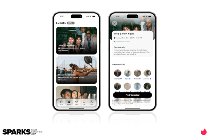 Tinder tries to lure people back to online dating with IRL events, virtual speed dating image 0