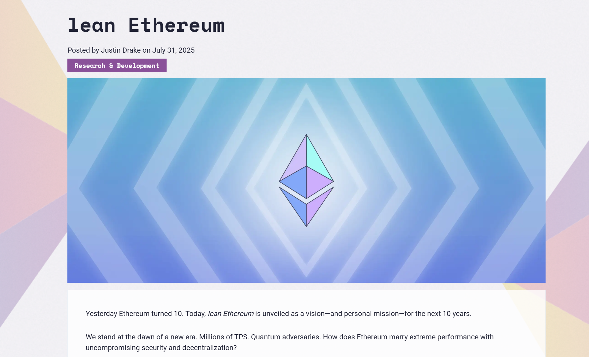 时隔一年，「Lean Ethereum」再出发：以太坊想要交出什么答卷？ image 2