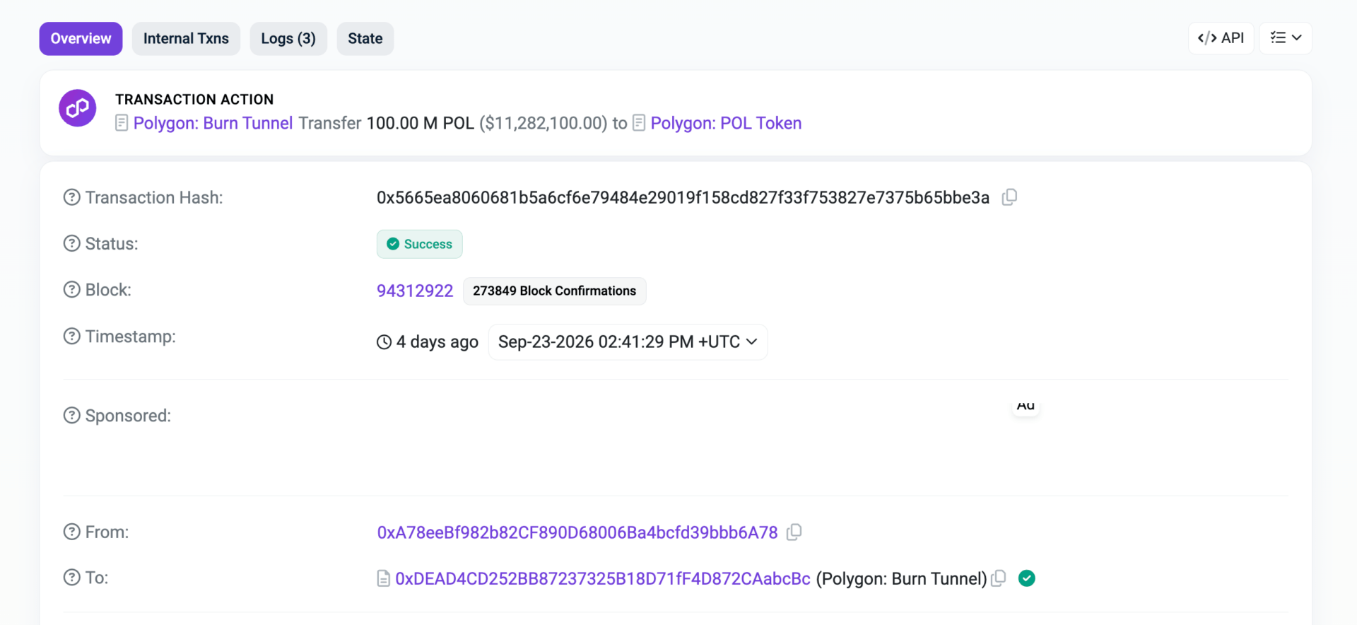 Polygon : 5 points pour comprendre le burn de 100 millions de POL image 1