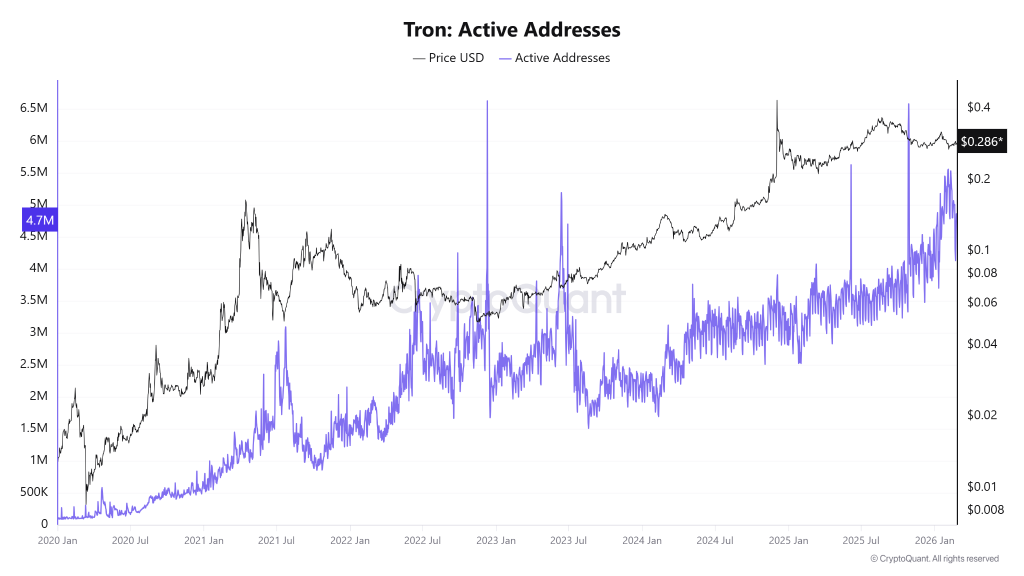 Are Active Addresses Raising Concerns for TRX? Could TRX Price Drop by 50%? image 1