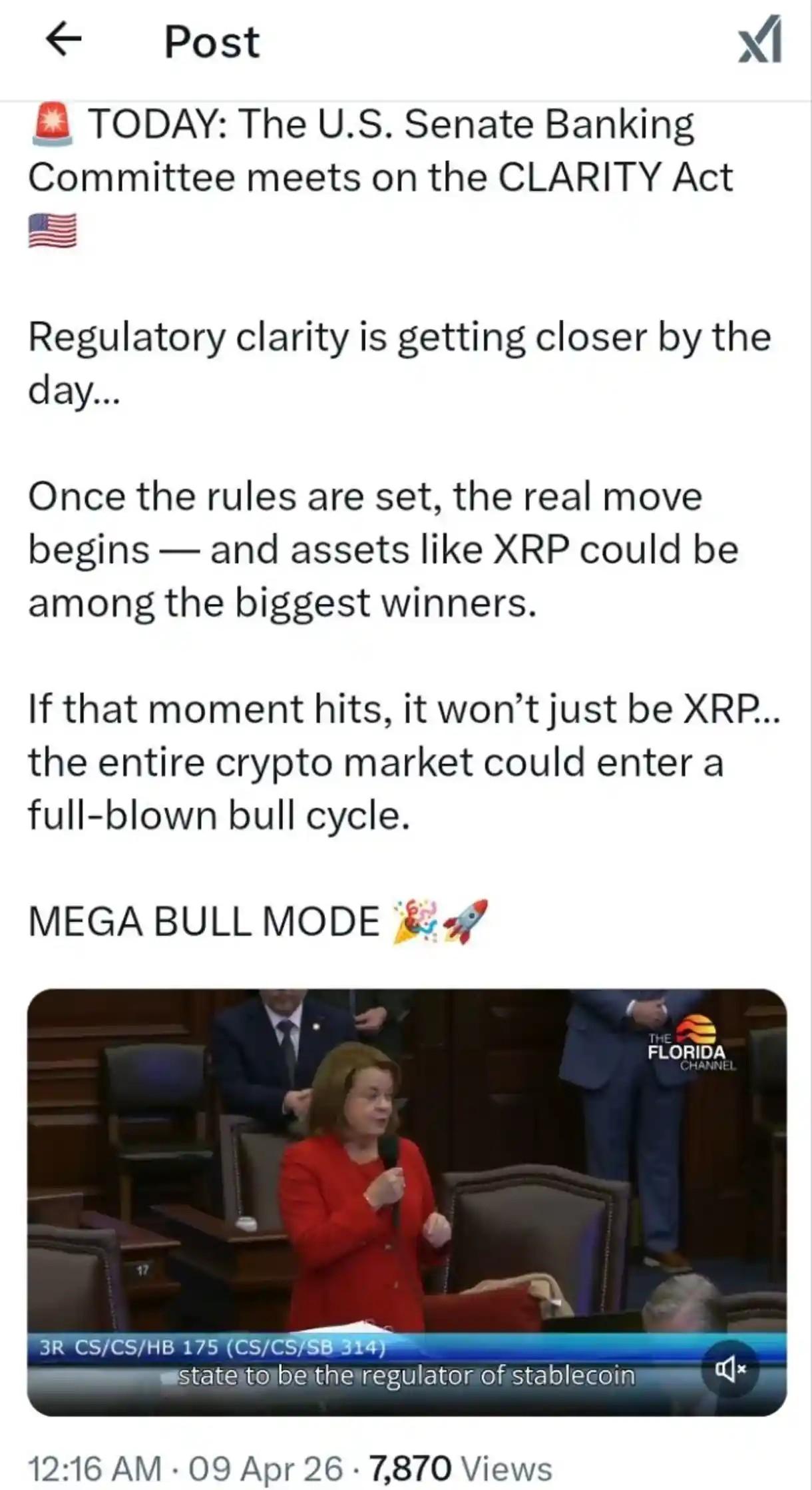 XRP Enters Make-or-Break Phase as CLARITY Act Advances in April image 3