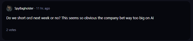 A comment on r/WallStreetBets subreddit.