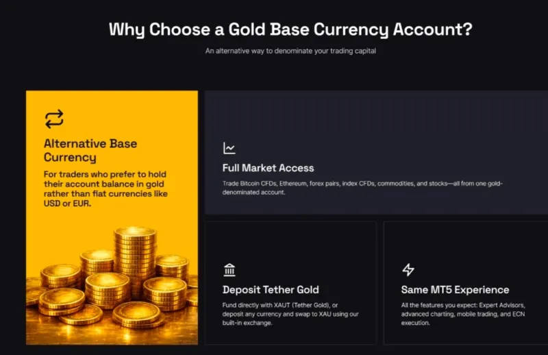 XBTFX Introduces Gold-Denominated MT5 Accounts Allowing Traders to Fund and Trade Directly in Go