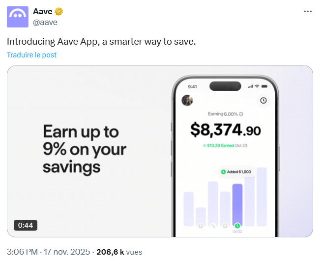 DeFi : Aave lance une application de rendements crypto sur l’App Store d’Apple image 1