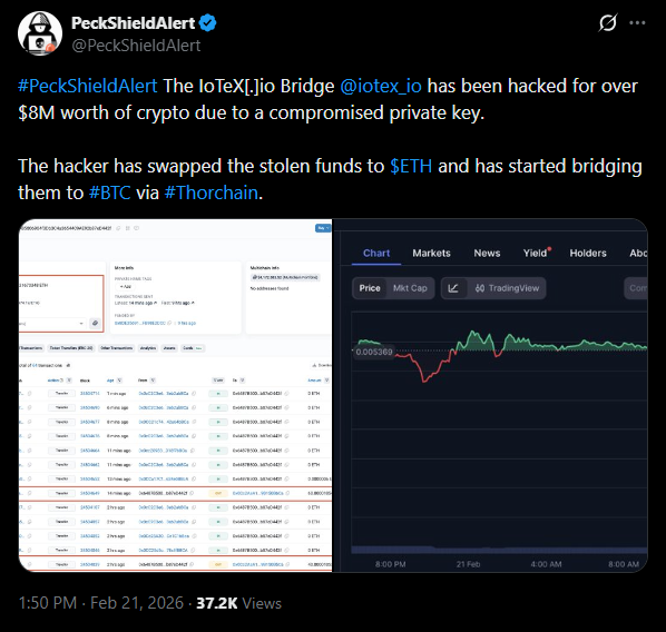 私钥故障还是结构性缺陷?IoTeX黑客事件再次引发桥梁安全争议 image 1