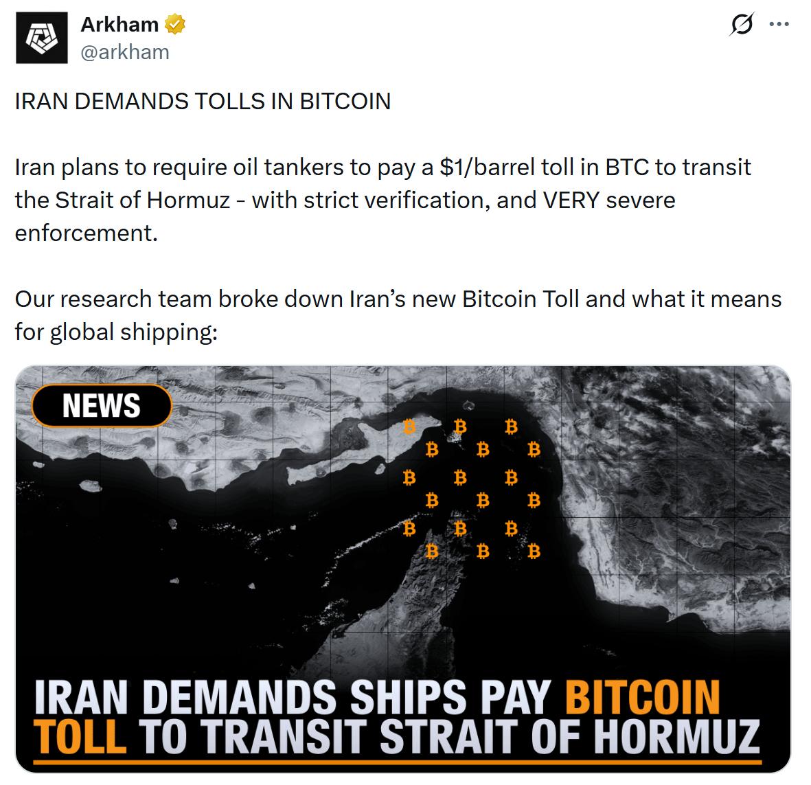 Paying Iran in crypto could put shippers at sanctions risk: Chainalysis