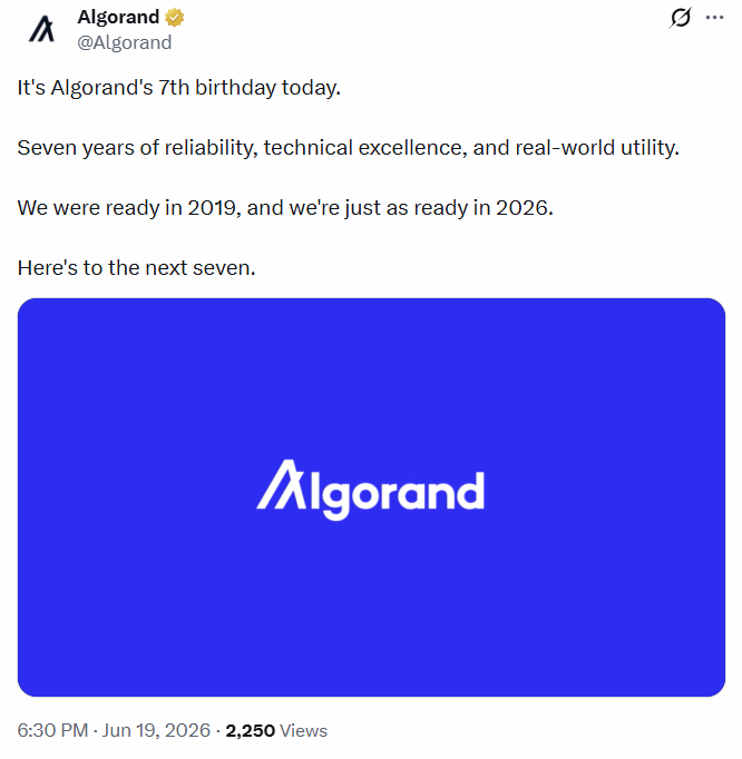 Algorand Celebrates 7th Birthday with Major Post-Quantum Cryptography Roadmap Update image 0