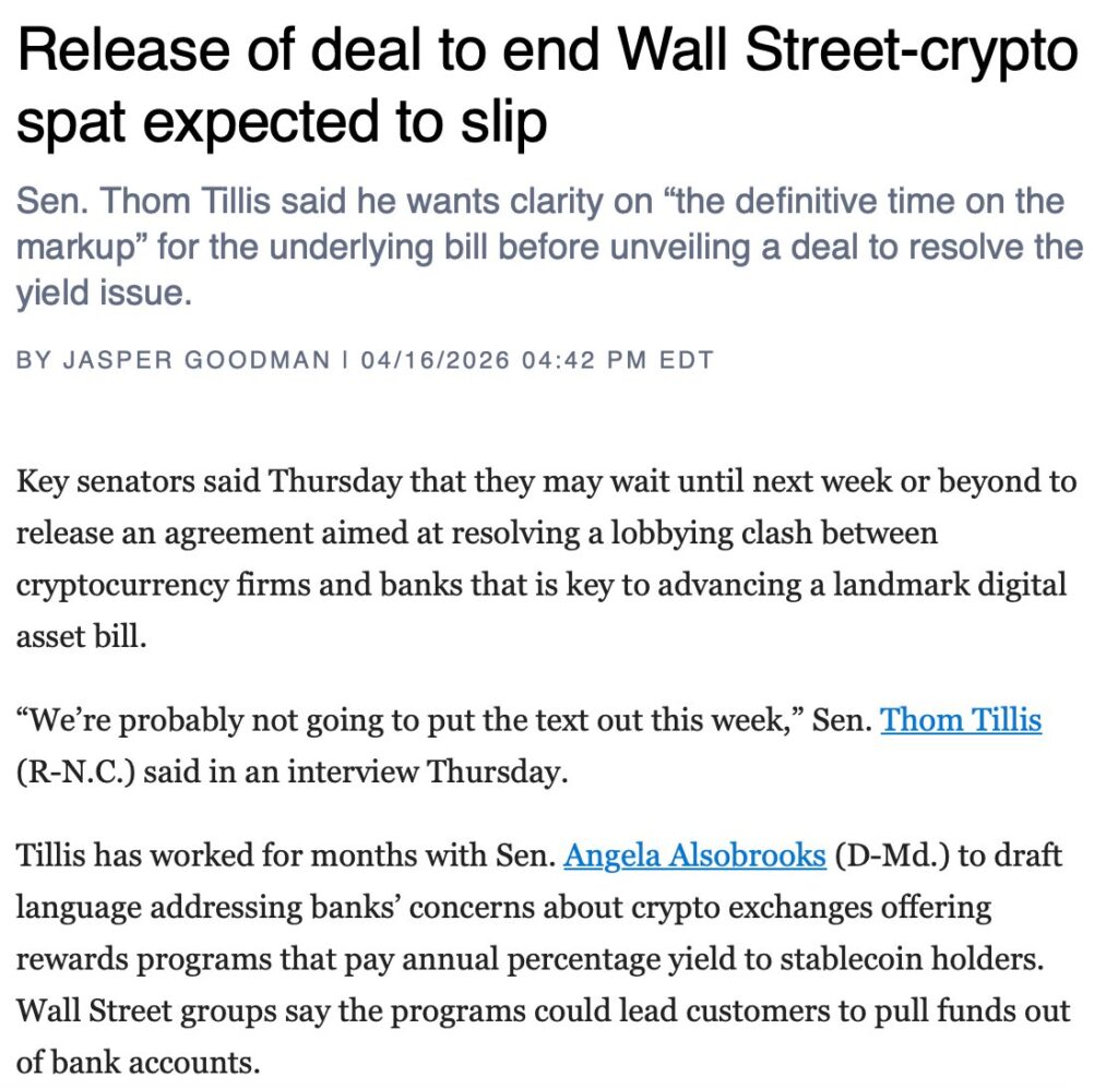 تحديث قانون CLARITY Act: مسودة إصدار العملة المستقرة تواجه تأخيرًا في الإصدار