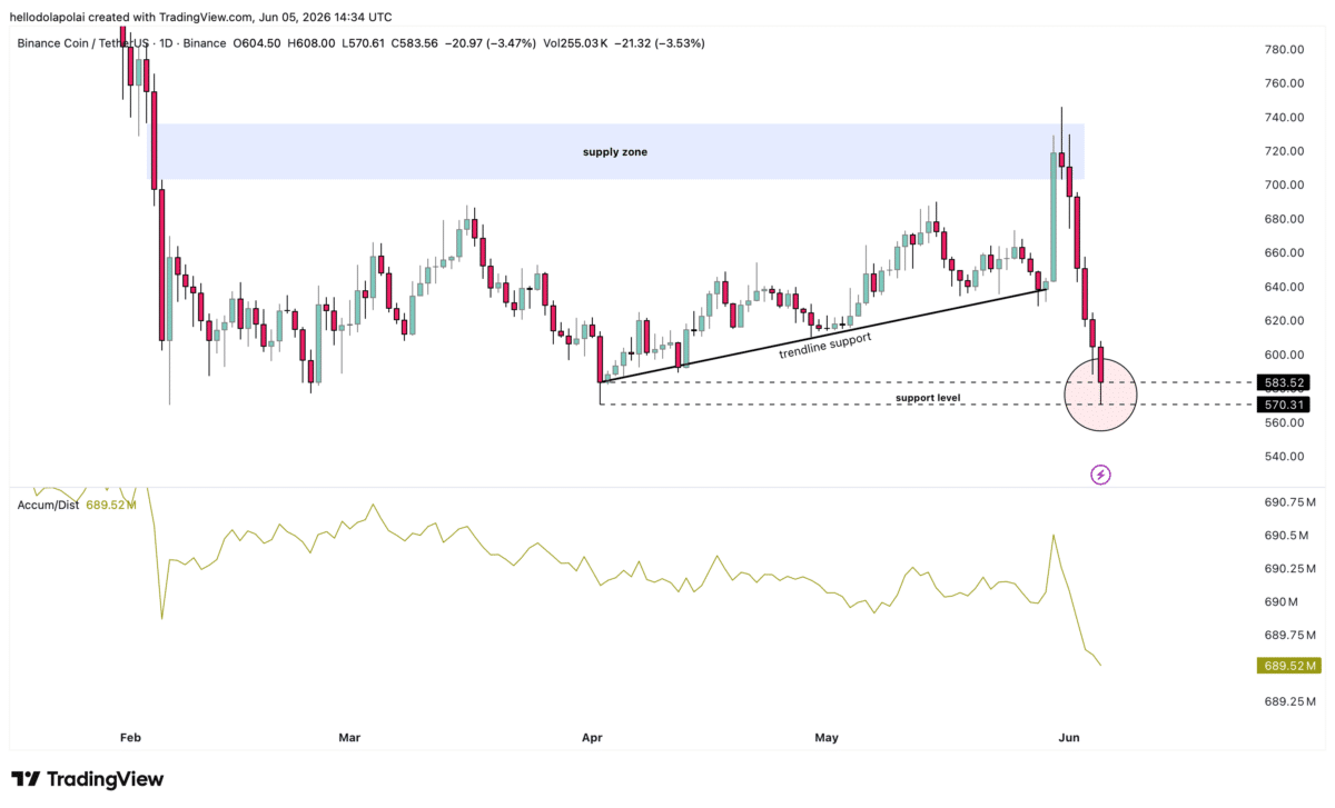 BNB Chain’s $3.6B RWA milestone fails to boost price: Will correction continue? image 3
