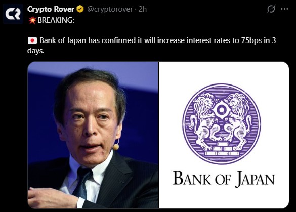 Ang pagtaas ng interes sa Japan ay nagpapalala ng pangamba sa merkado: Paano tutugon ang mga cryptocurrency? image 0