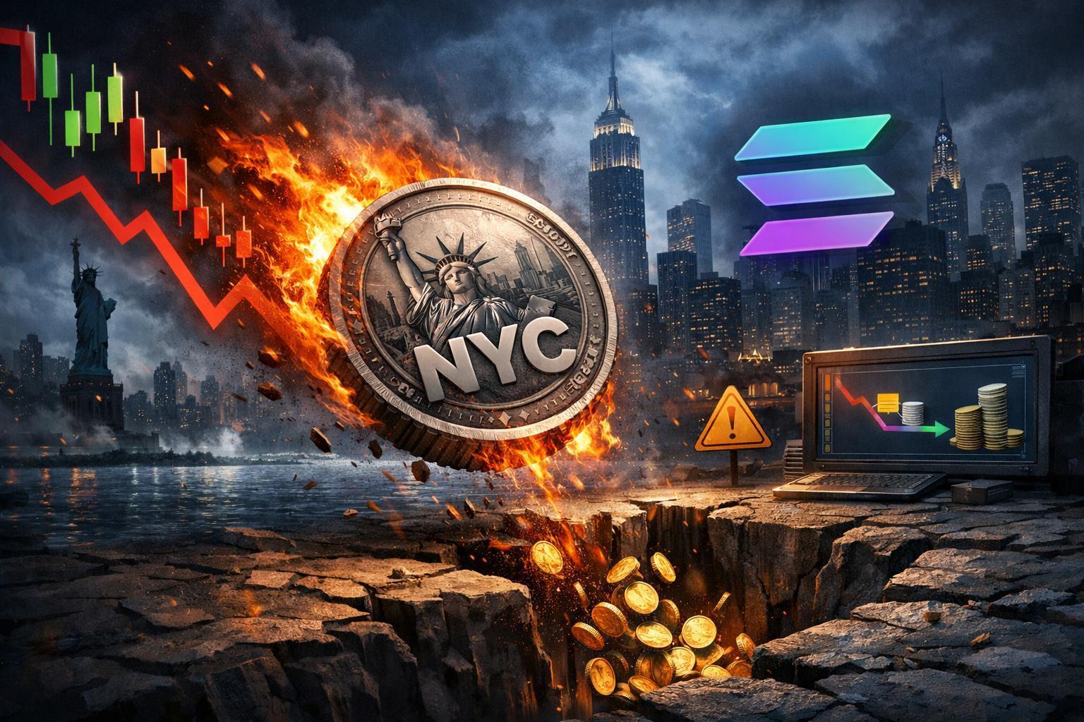 Former NYC mayor backed token tumbles on Solana amid liquidity fears