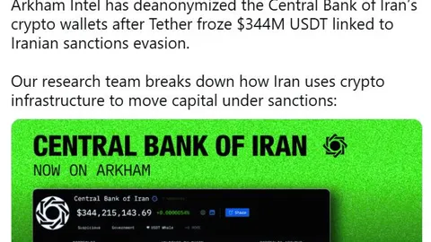  Компания Tether заморозила $344 млн в USDT, связанных с Центробанком Ирана 