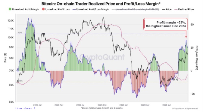 ビットコインに過熱の兆候、強気相場は維持＝クリプトクアント分析  image 1