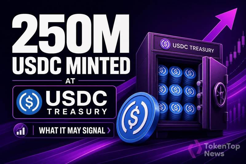 A 250,000,000 USDC mint at the USDC Treasury draws attention to stablecoin liquidity, issuance mechanics, and possible market implications.
