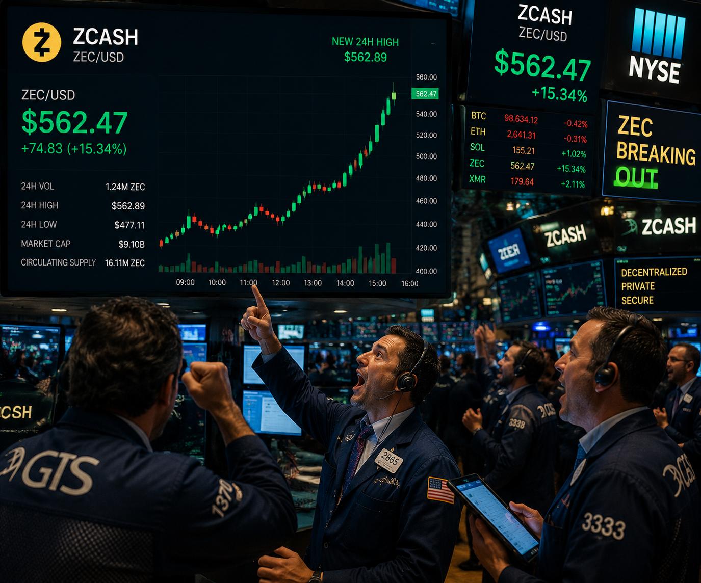 Zcash jumps 6% as traders eye breakout above key $560 resistance image 1