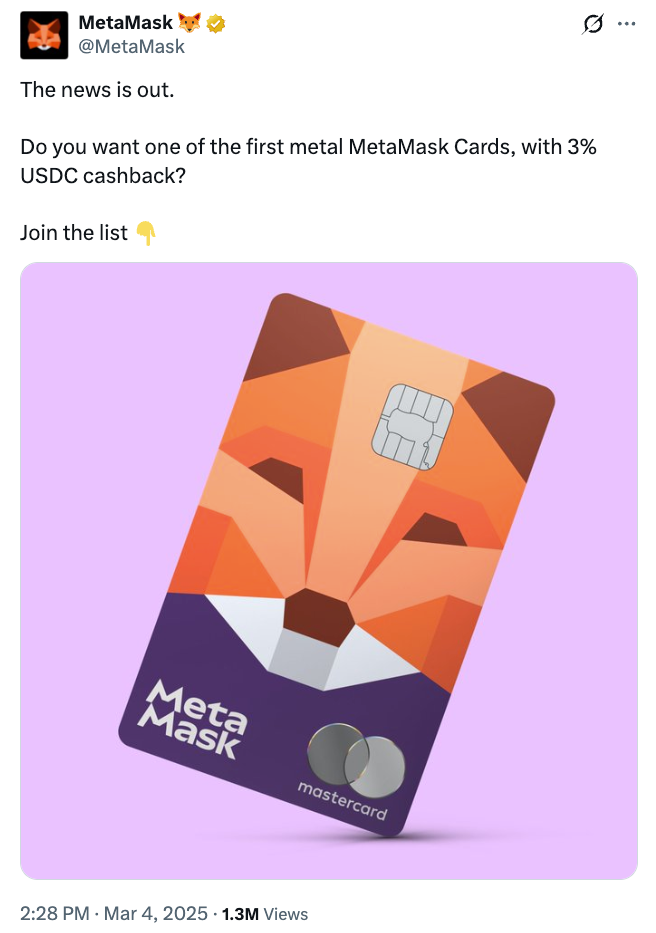 Mastercard, MetaMask launch US crypto card, debuting in New York