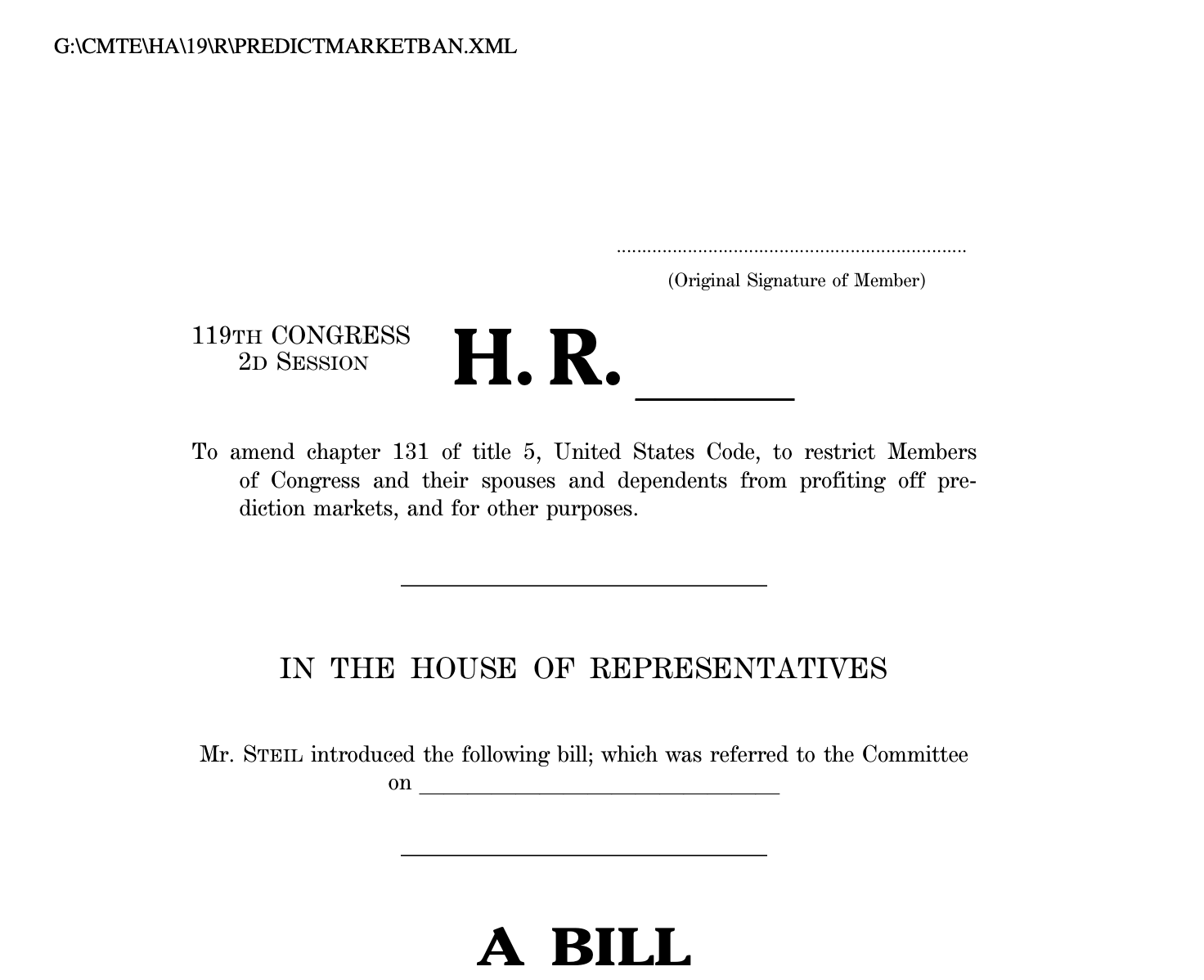 Republican lawmaker proposes prediction markets insider trading ban, not including White House officials image 0
