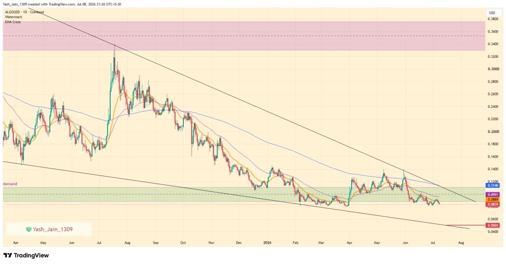 ALGO Price Risks Drop to $0.05 Despite Strong On-Chain Growth image 2