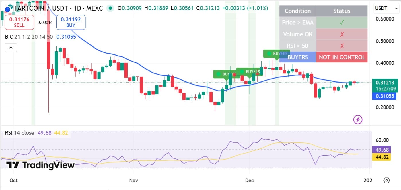 FARTCOIN registra acquisti da balene per 2,66 milioni di dollari – Il livello di 0,36$ torna possibile? image 2