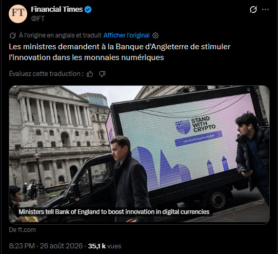 Stablecoins : Londres pousse la Banque d’Angleterre à accélérer image 1
