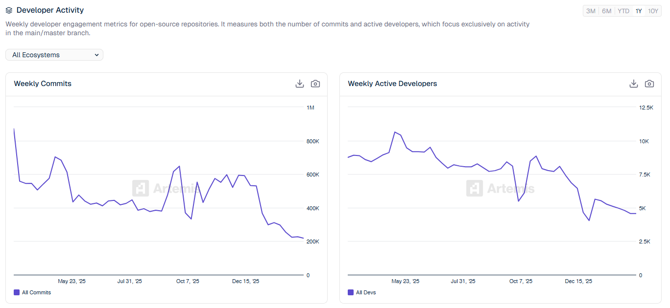 Crypto Developer Activity Drops 75% — But the Real Story Isn’t All Bad