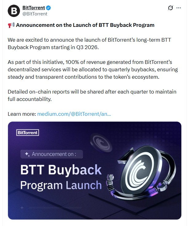 从 BTTInferGrid 到 BTT 回购销毁，BitTorrent 如何以长期主义构建「Web3+AI」价值护城河？ image 1
