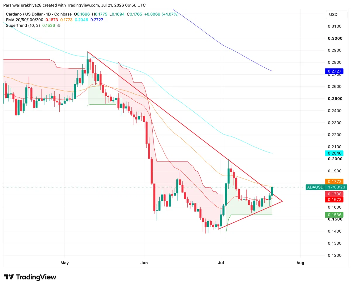 Cardano Price Prediction: Can Record Whale Buying Push ADA Above $0.20?