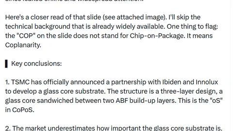 Ming-Chi Kuo: il substrato di vetro è il cuore del CoPoS di TSMC, è un "must have" e non un semplice "valore aggiunto"
