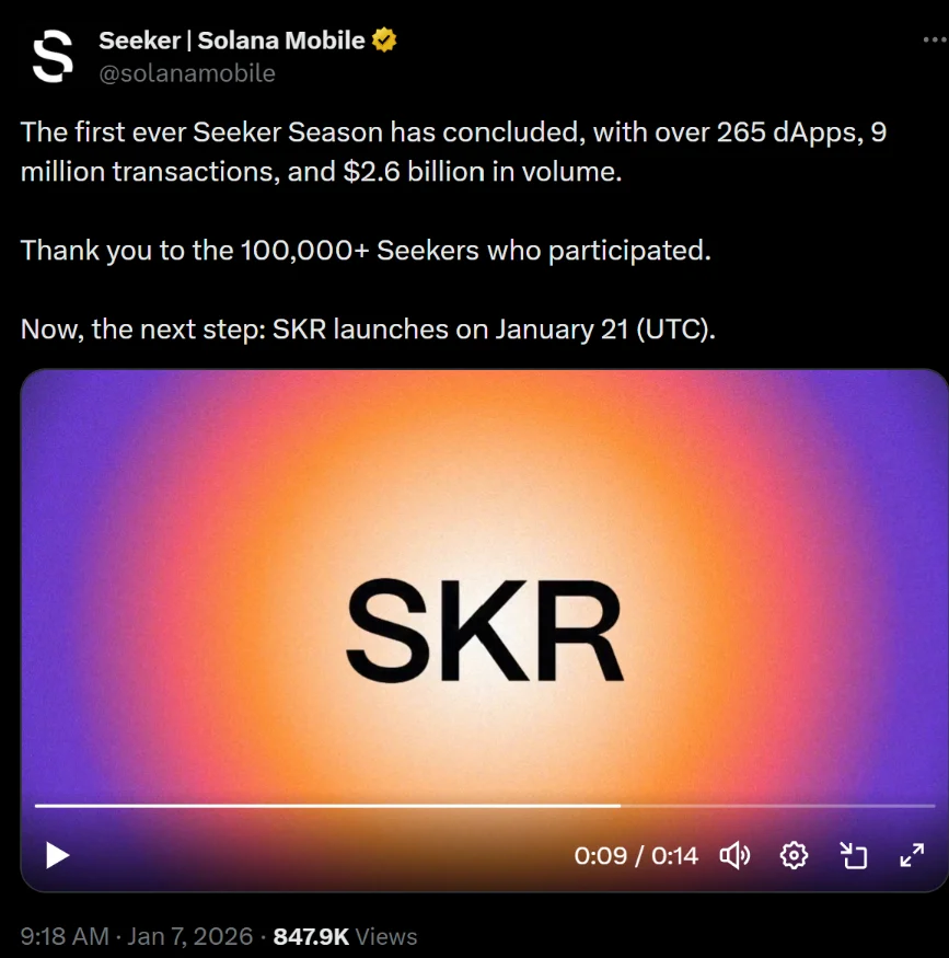 Solana Price Prediction: Mobile SKR Token Launch as DeepSnitch AI Passes $1.13 Million in 2026 image 1
