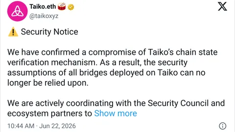أخبار العملات المشفرة اليوم: استغلال ثغرة في روبوت MEV يضع شبكة Taiko Bridges في حالة تأهب
