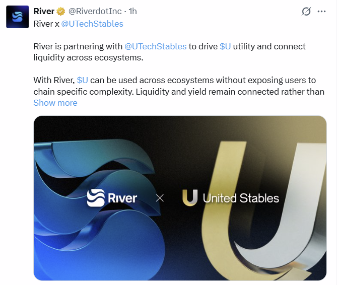 $RIVER Jumps Following Partnership With United Stablecoin to Expand Utility image 1
