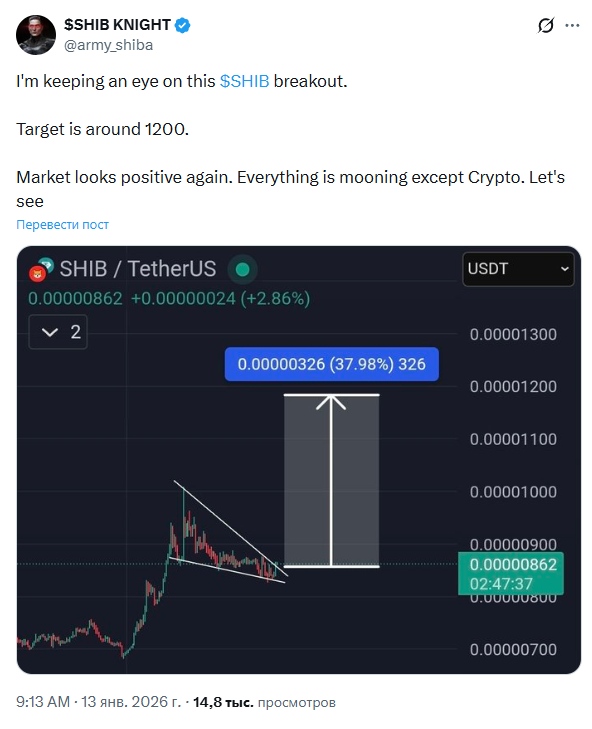  Сторонники Shiba Inu поверили в бычий прогноз аналитика по SHIB KNIGHT 
